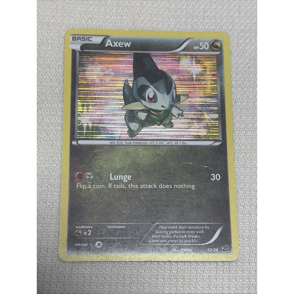 Axew 13/20 Holo Rare Dragon Vault Pokemon Card in Protective Sleeve NM